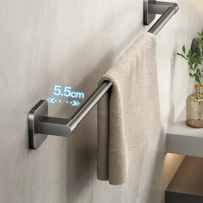 Self-Adhesive Home Bathroom Towel Rack Holder Without Drilling Wall Mounted Towel Shelf Kitchen Bathroom Accessories Hange towel holder towel rack bathroom facilities