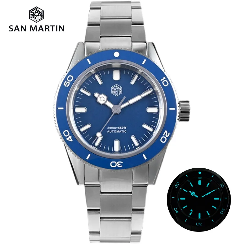 San Martin orologio da uomo 39.5mm quadrante Sandwich zaffiro YN55 orologio  da polso meccanico automatico 200M BGW9 Top Brand di lusso luminoso  completo|Sports Watches| - AliExpress