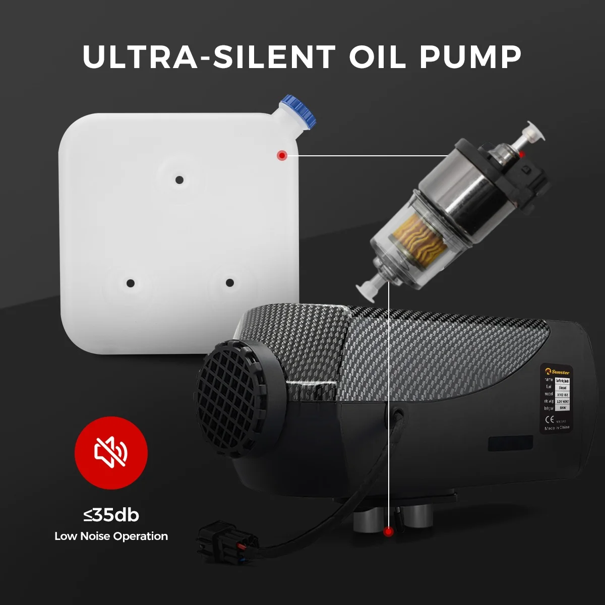 Pompa Dosatrice Diesel 12V Per Riscaldatori Da Parcheggio - Potenza 1-5KW, Portata 22cc | Doppio Filtro E Design Ultra-Silenzioso - Foto 6