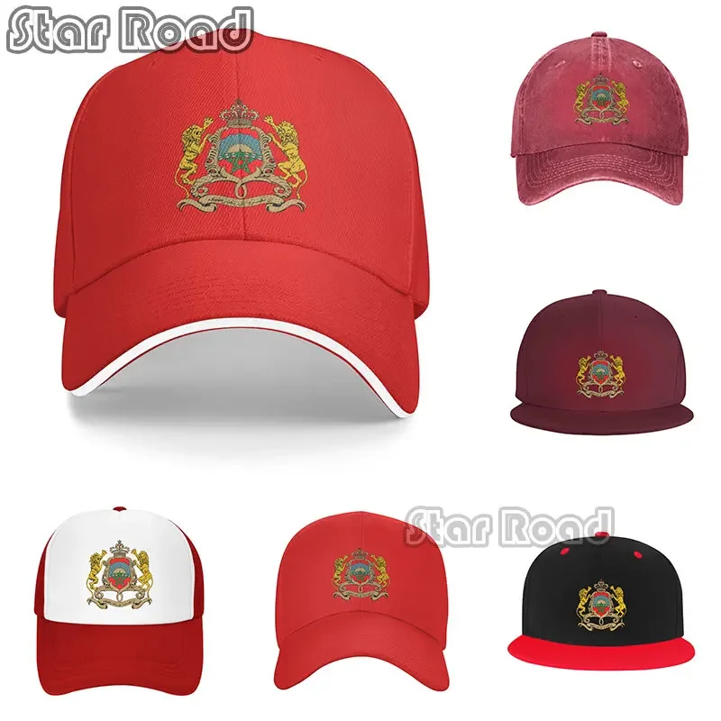 

Custom Flag of Morocco Baseball Cap Sun Protection Men Women's Adjustable Moroccan Proud Trucker Hat Spring Snapback Caps