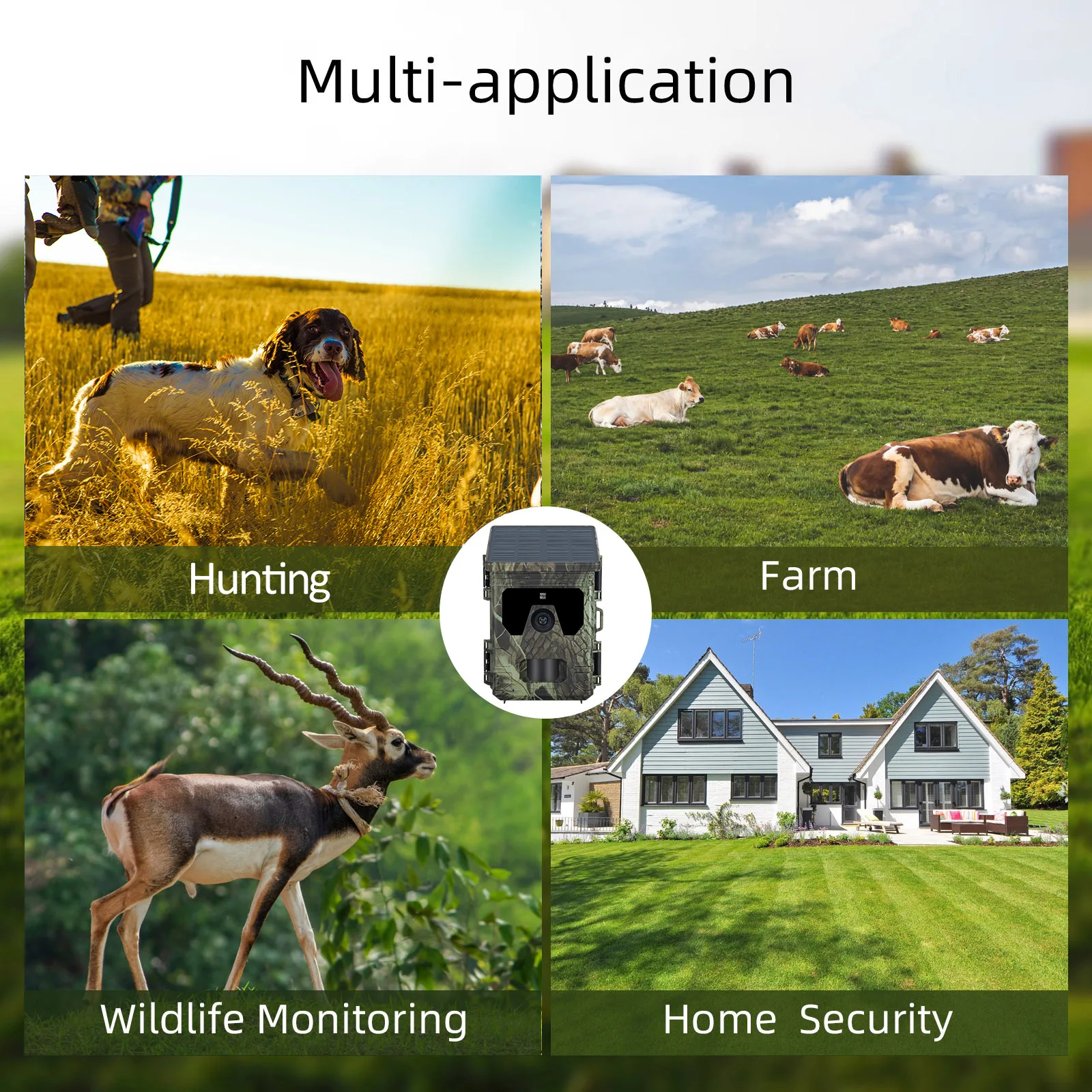 Solar Powered Hunting Camera HC-600A Infrared Tracking Night Vision 50MP 4K 0.3s Trigger Time Wildlife Surveillance Trail Camera