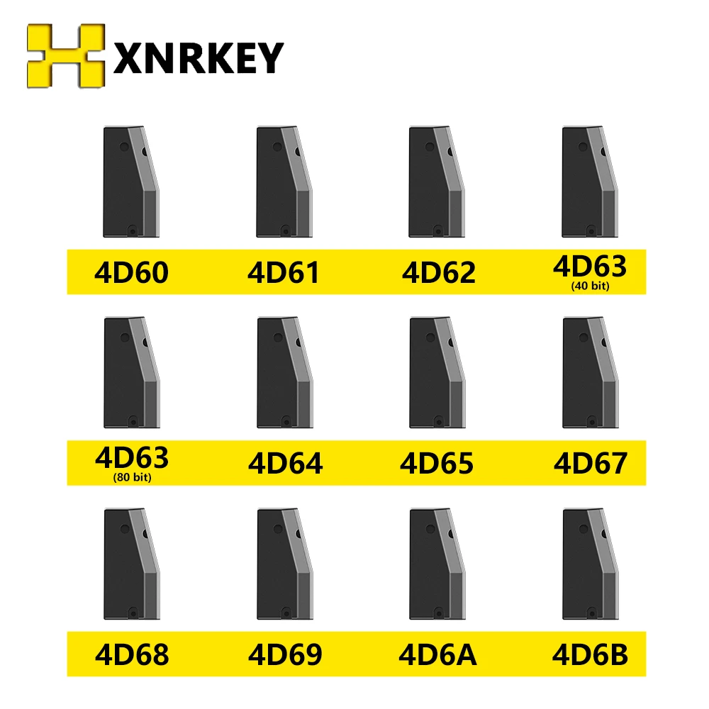 XNRKEY Car Key Transponder Chip 4D60 4D61 4D62 4D63 40Bit 4D63 80Bit 4D64 4D65 4D67 4D68 4D69 4D6A 4D6B Blank Chip