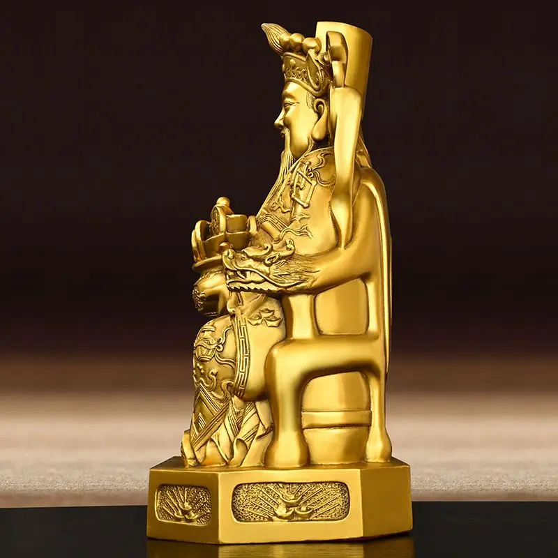 Copper God of Wealth Ornament detail view