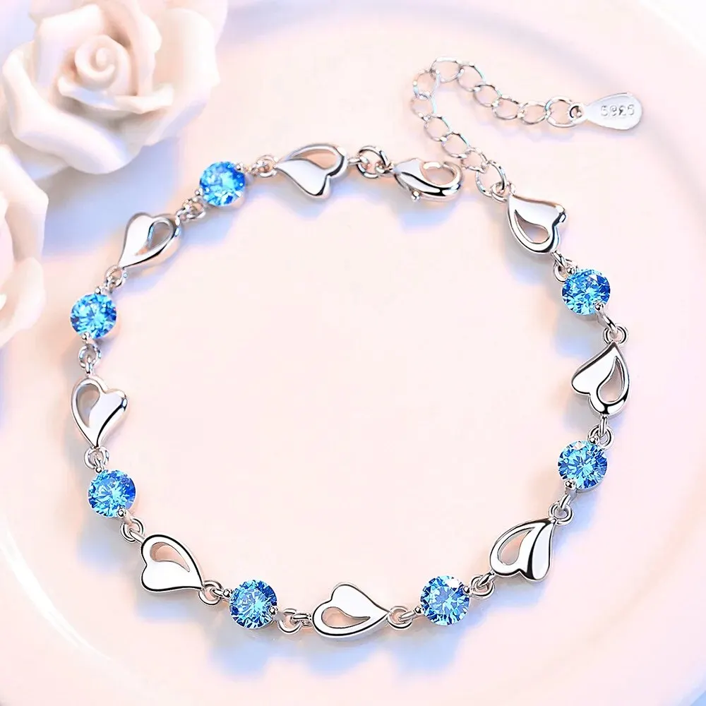 Retro heart bracelet Wedding Shaped Cubic Zirconia