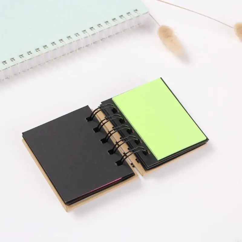 Spiral Notebook with Sticky Notes - Hard Cover Memo Pad for School  Office