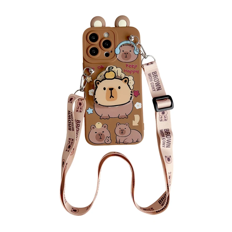 Capibala-Themed Phone Case with Holder Rope