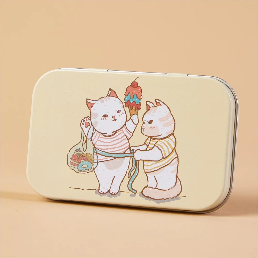 New Iron Photo Storage Box Cute Dustproof Tinplate Box 95*60*20mm with Cover Jewelry Storage Organizer Small Stationery