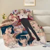 Anime film comfort warm soft plush blanket for sofa living room h-Howl's office bedroom travel Flannel gift m-Moving c-Castle 4