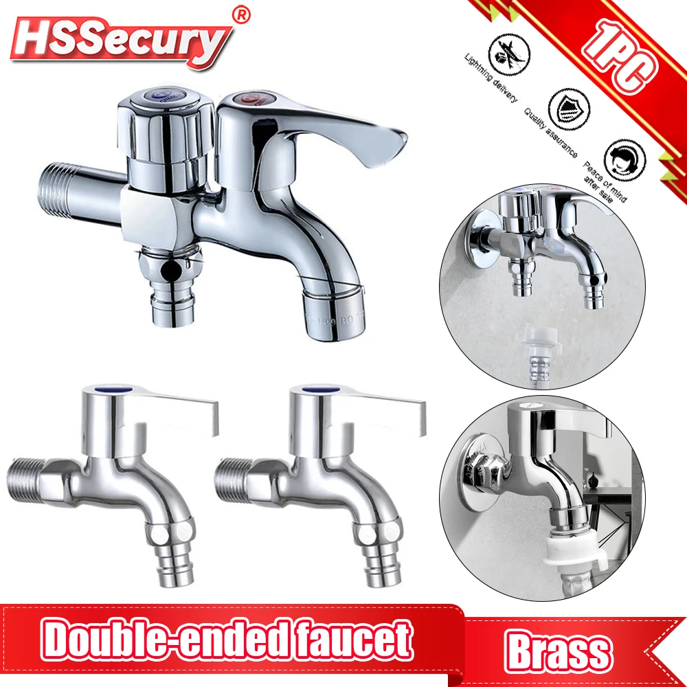 Washing Machine Faucet Double Water Outlet Mop Pool Brass Tap Outdoor Garden Faucet Fast Bidet Faucets Bathroom Accessories
