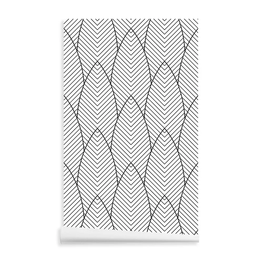 Black and White Peel and Stick Wallpaper Modern Geometric Stripes Removable Self Adhesive Vinyl Film Sticker Room Home Decor