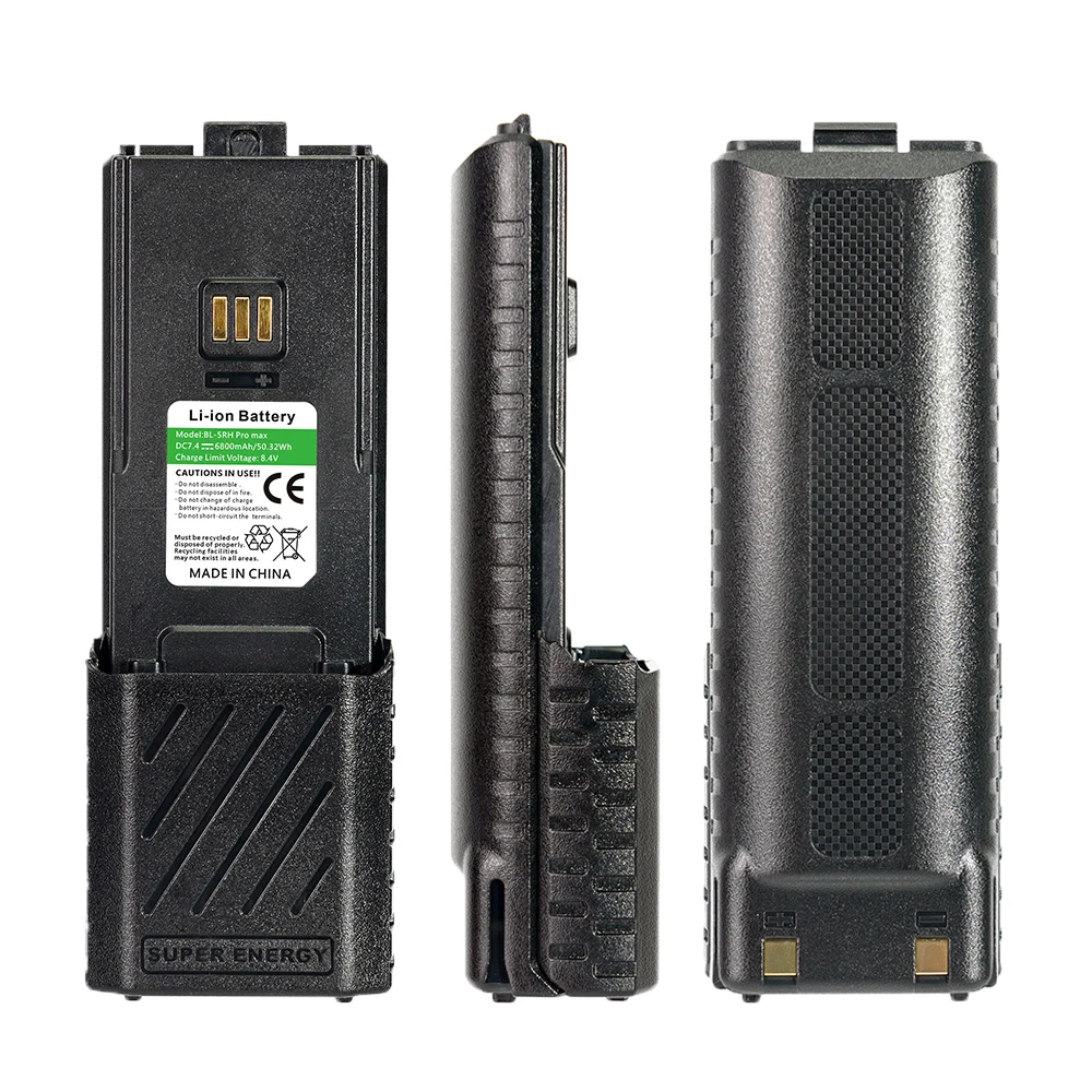 Baofeng UV-5RH Pro Walkie Talkie Battery USB-C Charging BL-5RH Upgraded 3800 6800mAh UV-5RM UV-K5 Pro Max Rechargable Batteries 4