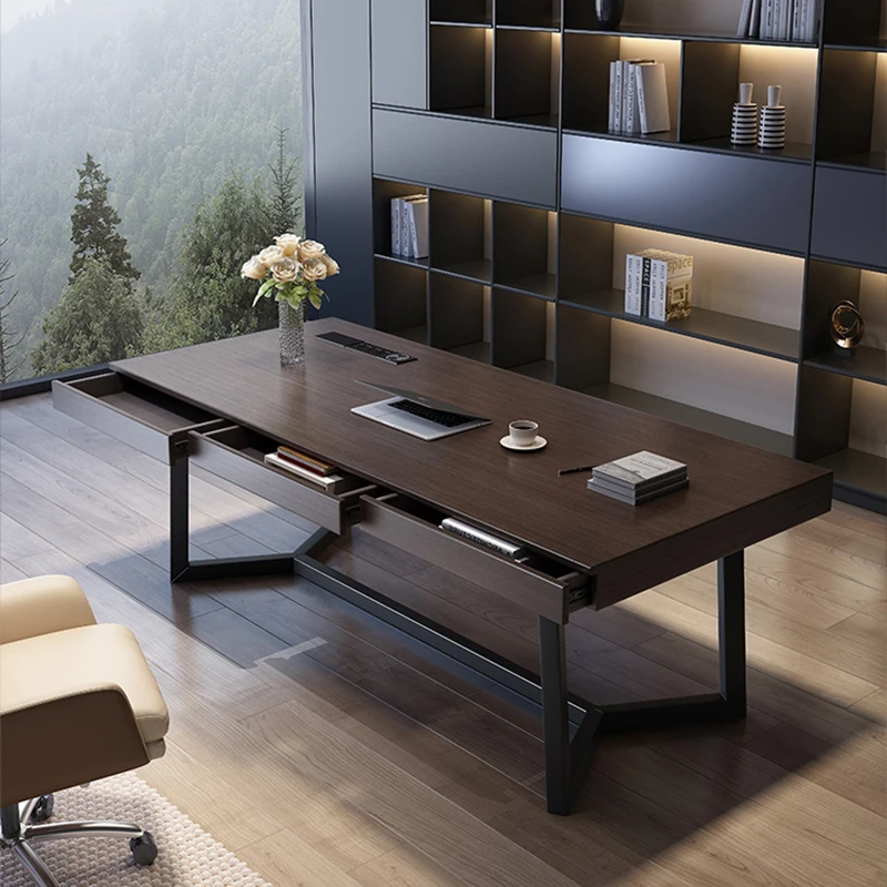 Executive Meeting Office Desk Study Luxury Modern Gaming Work Desk Computer Reception Simplicity Media Console Furniture