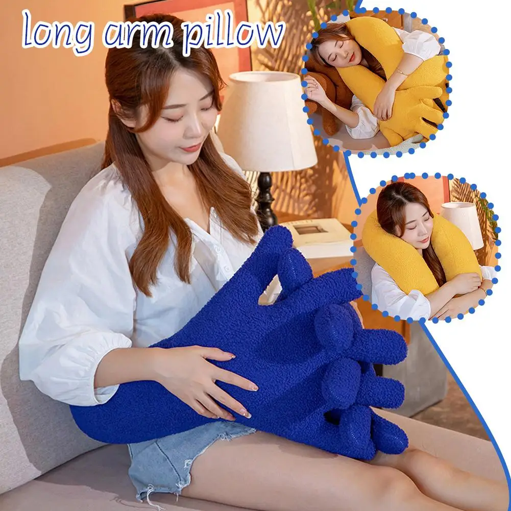 New Creative Hand Shape Plush Pillow Soft Long Arm Nap Pillows Pillow Home Throw Funny Sofa Office Stuffed Decor Palm Color O3N2 2