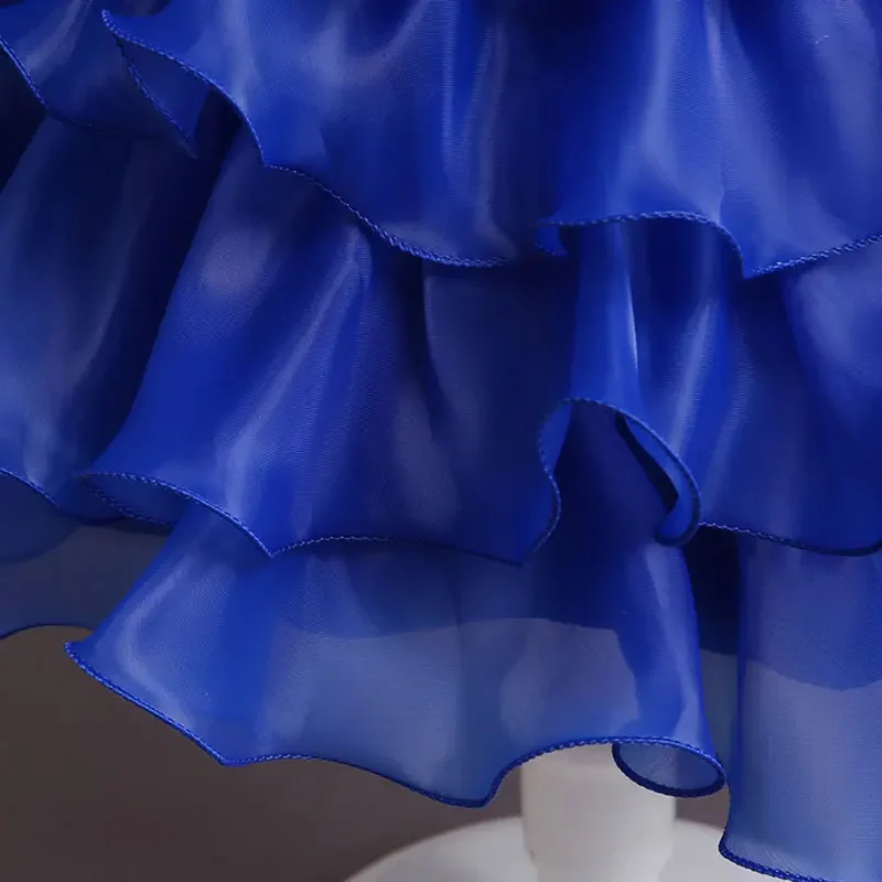 Fashion Flower Girl Dresses for Weddings Four Seasons Girls Party Dresses Short Sleeve Polyester Children Clothing Girl Dress - 5