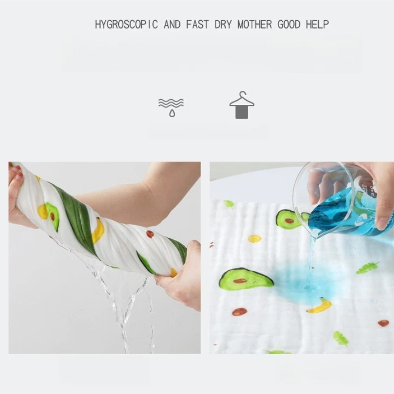 1pc 110x110cm 6-Layer High-Density Gauze Wide Edge Towel 100% Cotton Breathable and Lightweight Summer Cover for Children