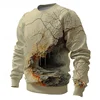 3D Printed Cave Hoodie For Men Fissure Graphic Pullover Casual Streetwear Round Neck Sweatshirt Hoodies Oversized Long Sleeves 1