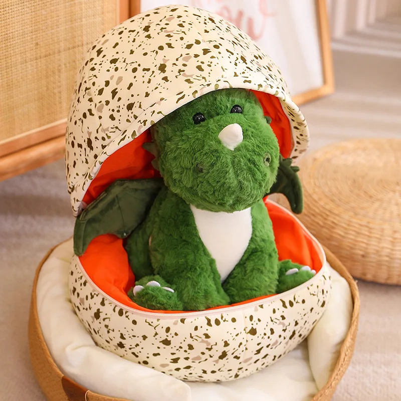 Soft Plush Dinosaur Egg Pillow Toy Stuffed Cartoon Dragon Doll