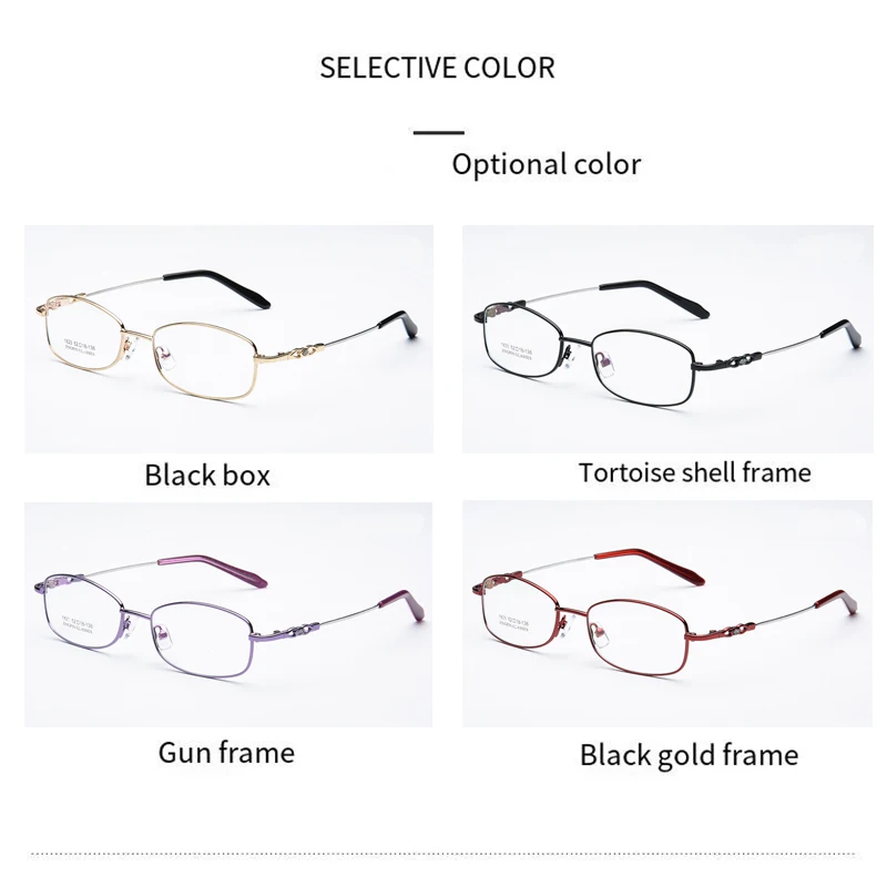 Retro Women's Full frame Alloy Eyeglasses frames, Square Female Prescription Glasses Frame for Myopia