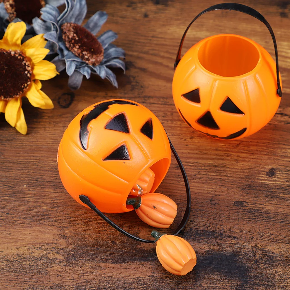 

Pumpkin Bucket Buckets Trick or Treat Candy Holder 7cm, pumpkin candy bucket Portable Pumpkin Bucket for Kids Party Favors