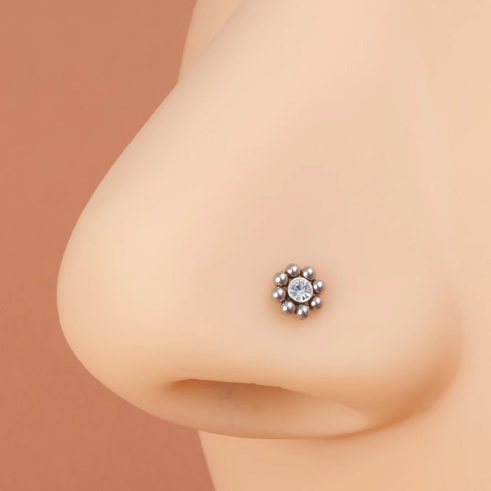 1 Pc Jóias De Perfuração Do Nariz De Aço Inoxidável Estrela Coração  Piercings Cross Nose Ring L Shape Nostril Piercing Jewelry 20G
