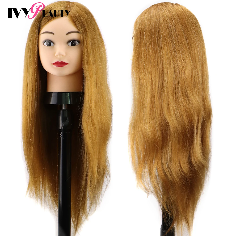 Cosmetology Mannequin Head Human Hair  Hairdressing Practice Head Real  Hair - 65cm - Aliexpress