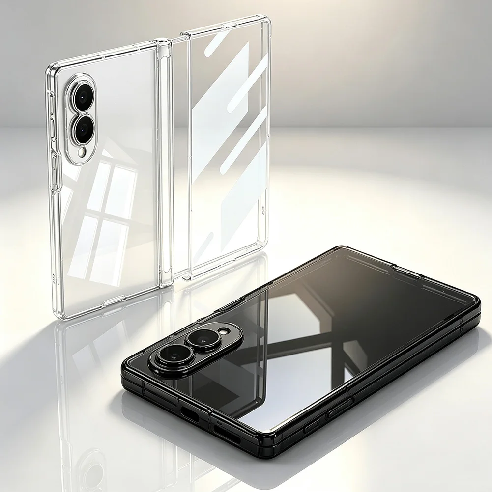 Ultra Protective Transparent Full-Coverage Phone Case with Magnetic Rebound Hinge