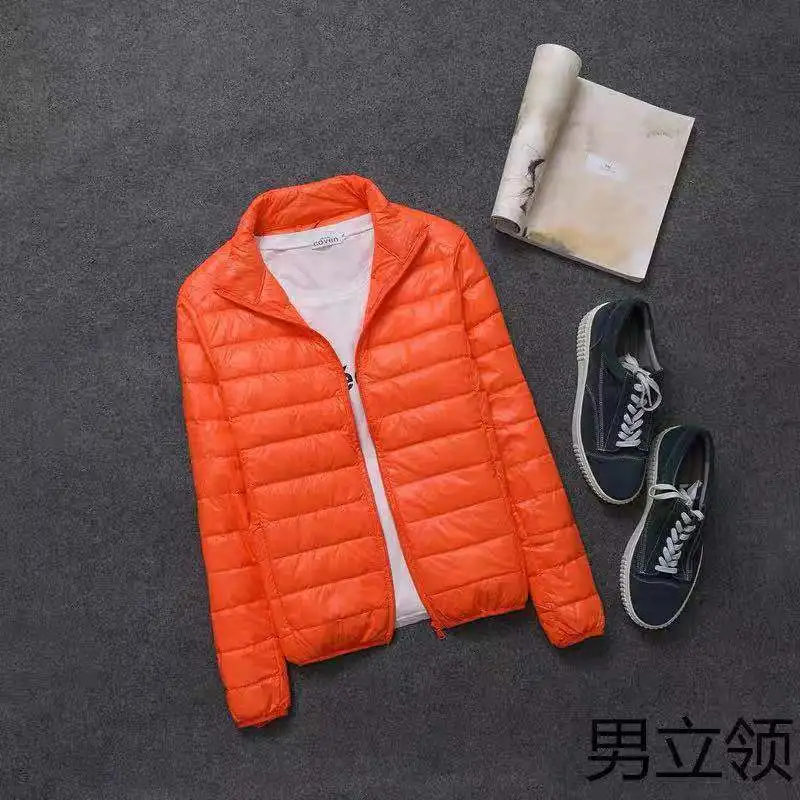 Winter Men's Light Down Jacket with Vertical Collar Men's Jacket Young Men's Thin