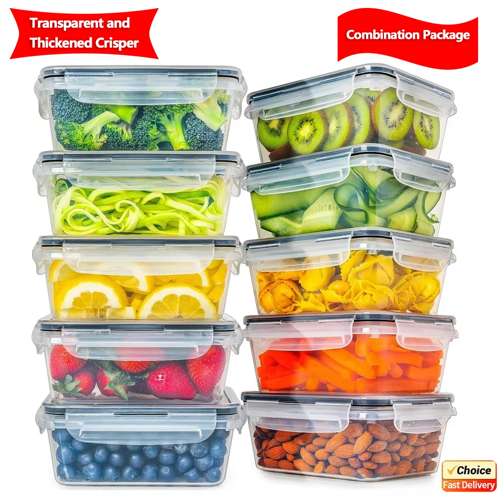 4 Piece Food Storage Containers Set with Easy Snap Lids 4 Lids 4 Containers Airtight Plastic Containers for Pantry