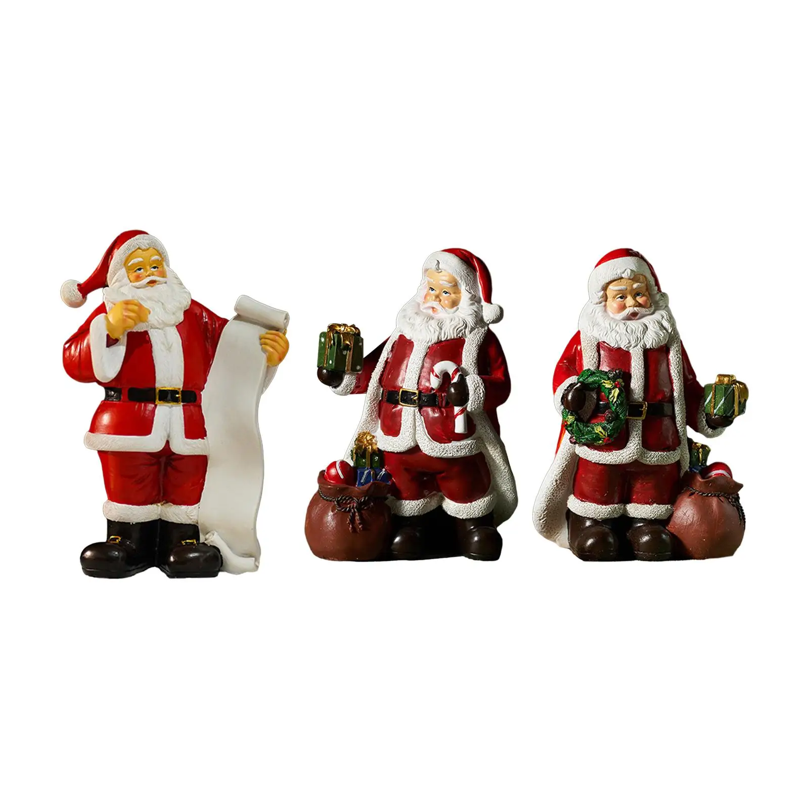 

Santa Statue Art Craftwork Santa Claus Decorations Santa Figurine for Holiday Decoration Yard Table New Year Gifts Fireplace