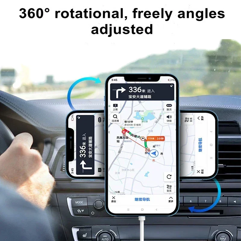 Magnetic Wireless Car Charger & Phone Holder Stand – 30W Fast Charging Station