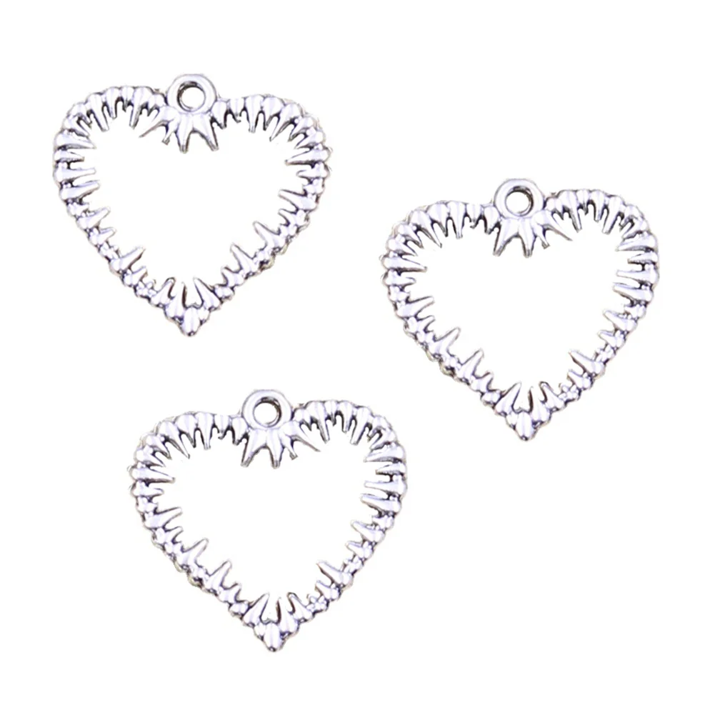 15 stücke Charms Dornen Herz Bramble 24x24mm Antike Silber Farbe Anhänger, Die DIY Handgemachten Tibetischen Finding Schmuck
