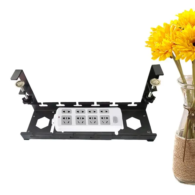 Under Desk Cable Management Tray Retractable Under Desk Cord Tray No Drill Wire Management Rack Sturdy Computer Cord Organizer