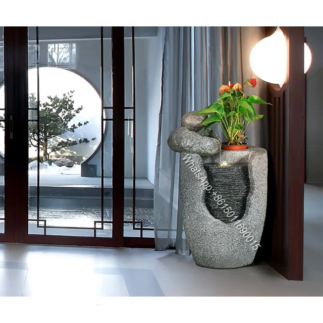Áramló Víz Díszek Feng Shui Szerencsés Nappali Erkély Kültéri Udvar Padló Szökőkút Otthoni Táj Díszítés - Image 3