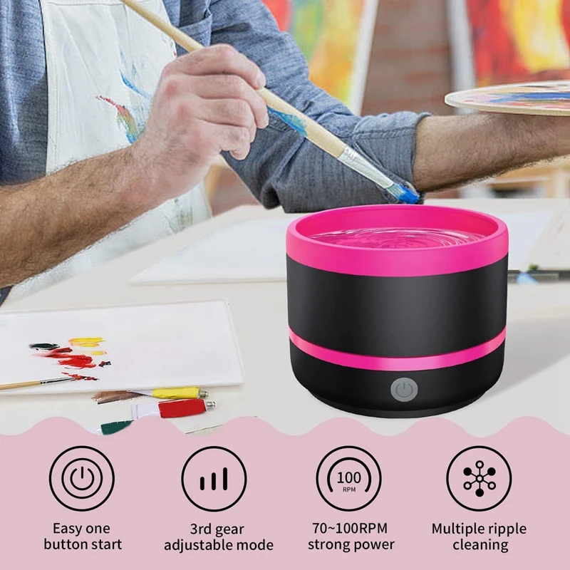 Paint Brush Cleaner, Electric Paint Brush Cleaner Rinse Cup, Brush For Painting, Artist Brush Cleaning Washer Brush Durable