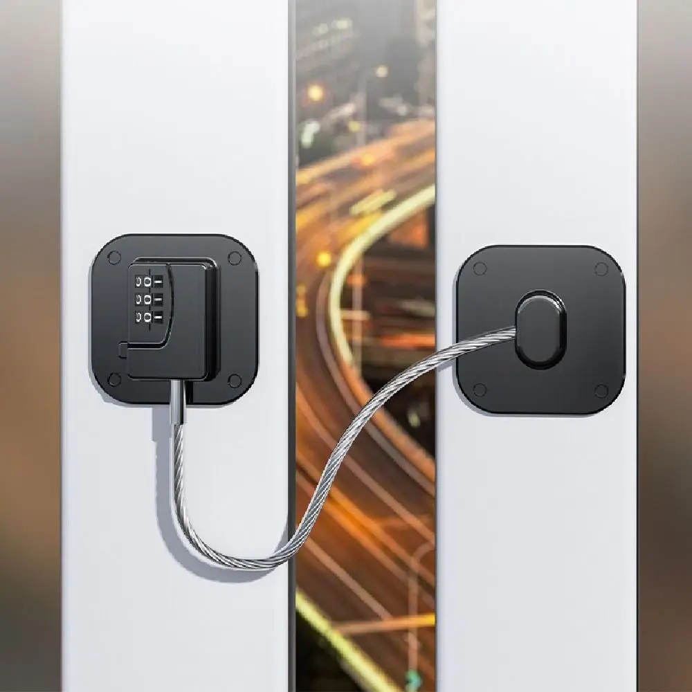 2Pcs 3-digit Baby Safety Password Lock Multi-Functional Anti-Pinch Hand Kids Protection Locks with Adhesive Strong Fix