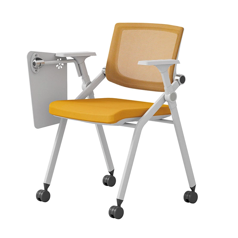 Training Ergonomic Office Chair Foldable Chair Writing Board Meeting Chair Staff Silla De Escritorio Office Furniture WKOC simple fixed foot conference chair with foldable writing board training chair plastic backrest staff computer chair high foot