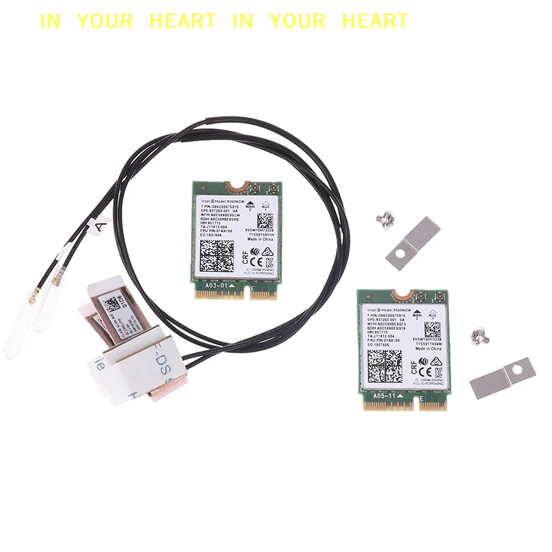 【X】9560NGW WiFi 카드+안테나 1733Mbps 무선 AC 9560 듀얼 밴드 2.4G/5G BT 5.0 802.11Ac M.2 CNVI 9560NGW 무선 어댑터
