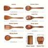 Set de utensilios de cocina de madera de teca: 4 a 9 piezas con soporte | Emoape