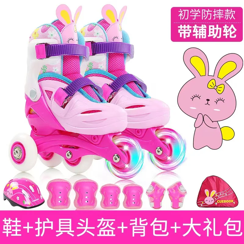 

Adjustable Inline Skates for Beginner, Roller Skate with Full Light Up LED Wheels, Skating Sneaker for Kids, Girls and Boys