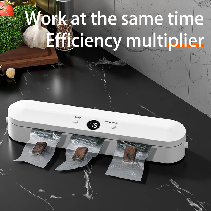 2024 Automatic Vacuum Sealer Packaging Machine Food Vacuum Sealer With Free 10pcs Vacuum bags Household Vacuum Food Sealing 2