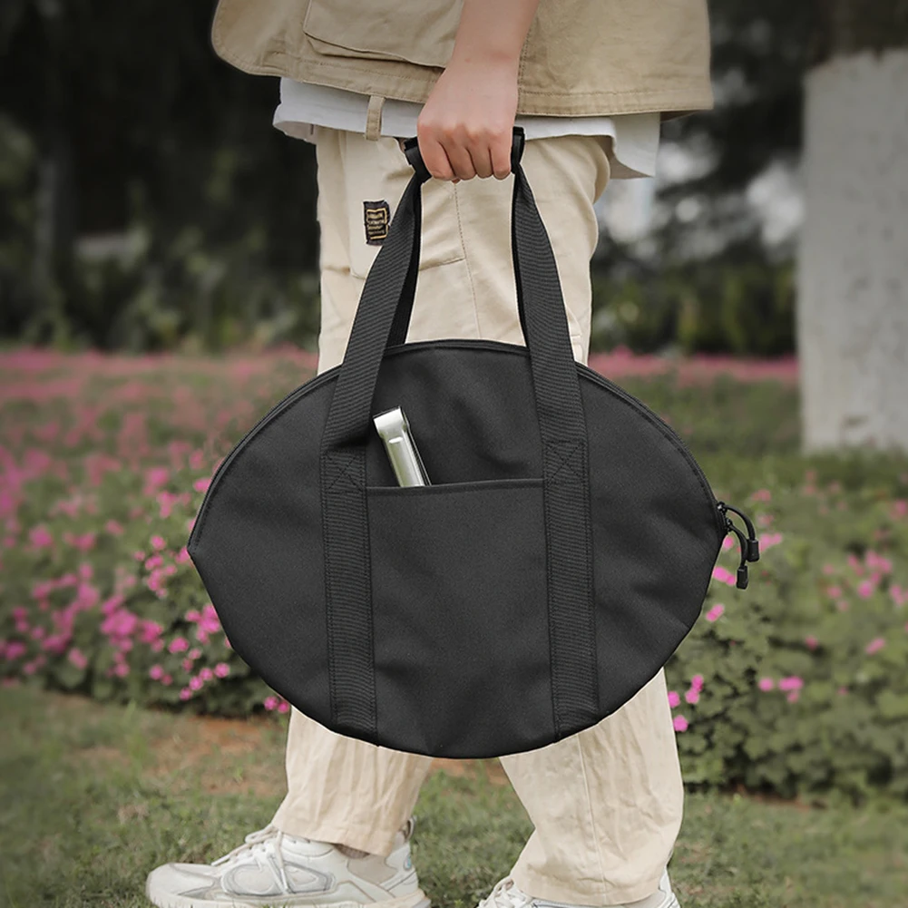 Outdoor Camping Cast Iron Skillet Carrier Storage Tote Bags Portable Cookware Barbecue Plate Tray Frying Pan Iron Pot Organizer