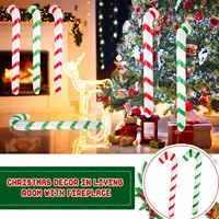12Pcs Christmas Inflatable Candy Canes Stick Balloons New Year Christmas Holiday Decorations Candy Canes Toy for Outdoor Party 2