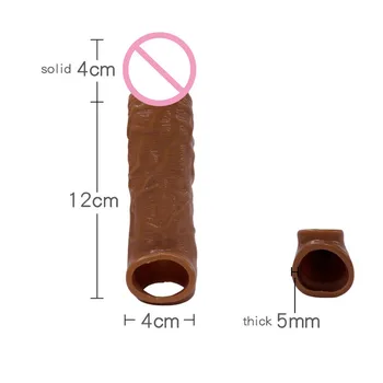Reusable Condoms for Male Penis Enlargement Intimate Goods Thick Penis Sleeve Cock Rings for Penis Extender Delay Ejaculation 6
