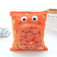 Cheesy Puffs Plush Toy  Lifelike Puffs 6pcs In one Bag Stuffed Food Throw Pillow Kids Toys Birthday Christmas Gift for Child 2
