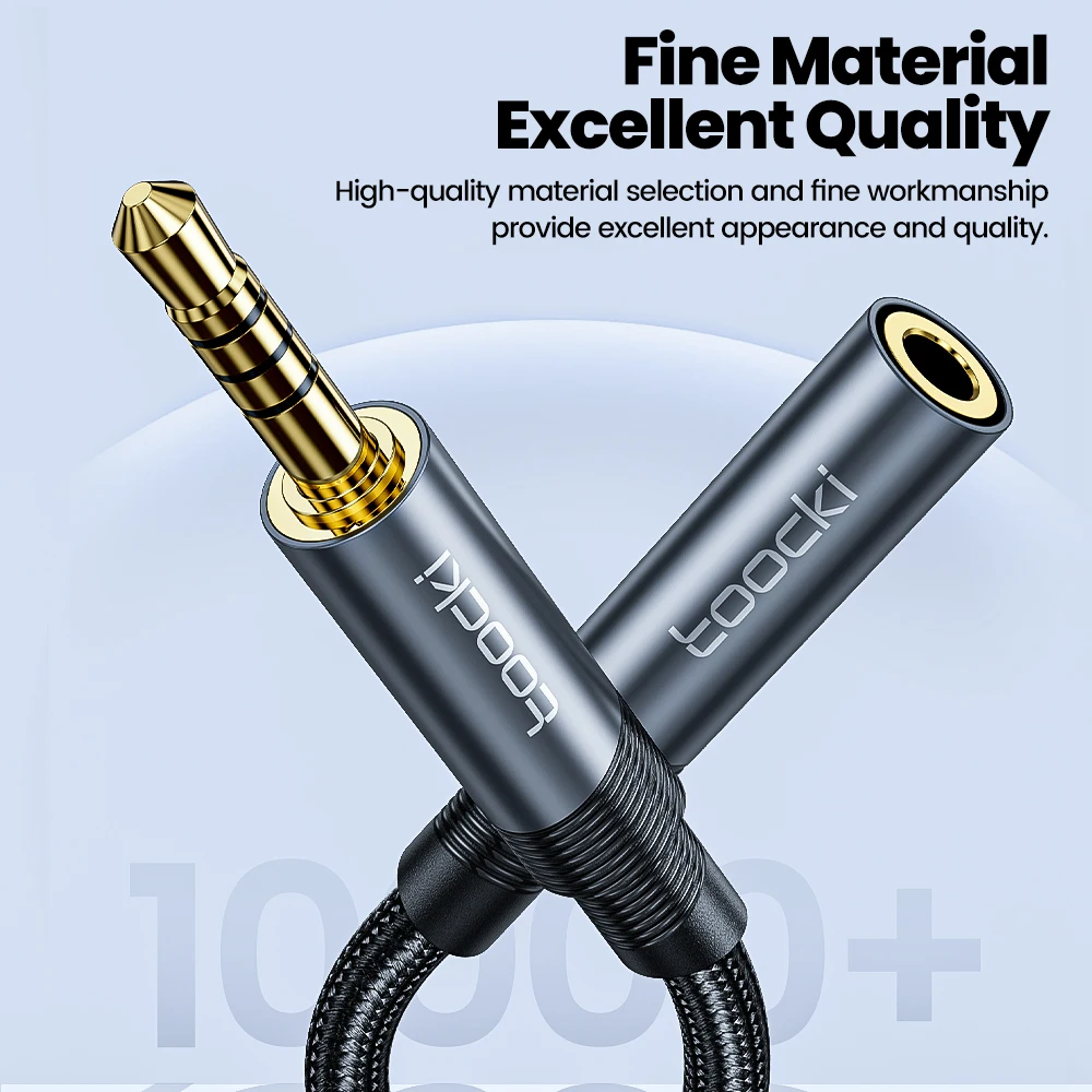 Toocki Aux Cable 3.5mm Male to Female Audio Extension Speaker Cable with Microphone for Car Headphone for Samsung TV Box Laptop