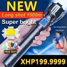 

Super XHP199 Most Powerful Flashlight Rechargeable LED Torch Light XHP160 High Power Led Flashlights XHP100 Usb Tactical Lantern
