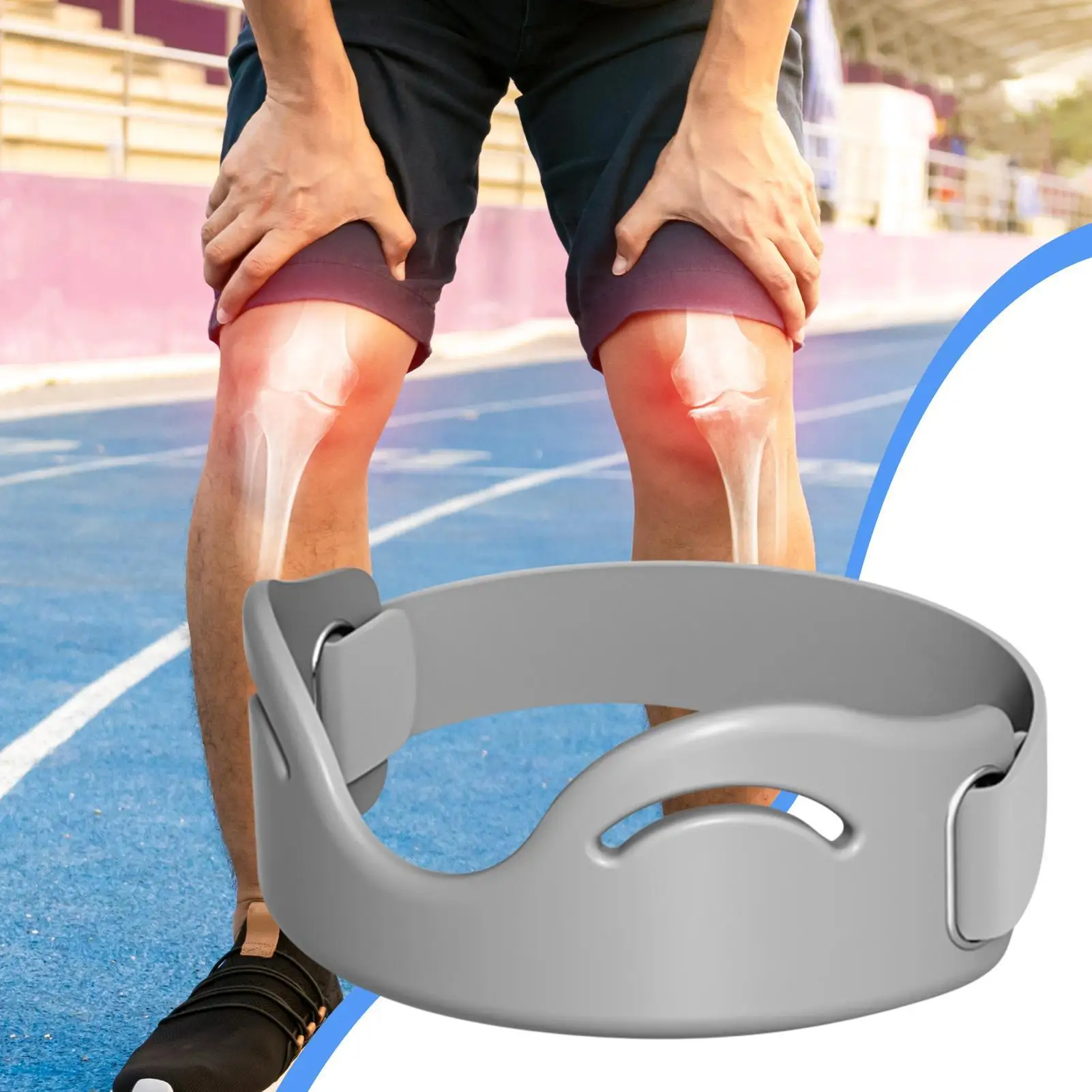 Patellar Tendon Support Strap 2 Pieces Adjustable Patella Tendon Brace Silicone Brace For Running Hiking Soccer Basketball