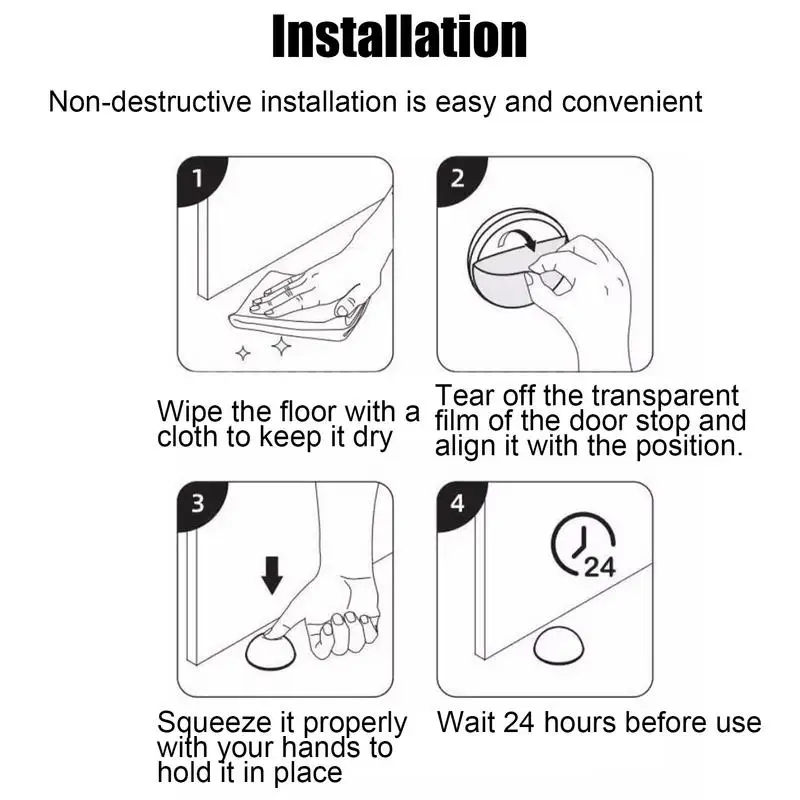 Quiet Door Stopper For Household Use With No Punching For Door Multifunctional Anti-collision Floor Stopper Bathroom