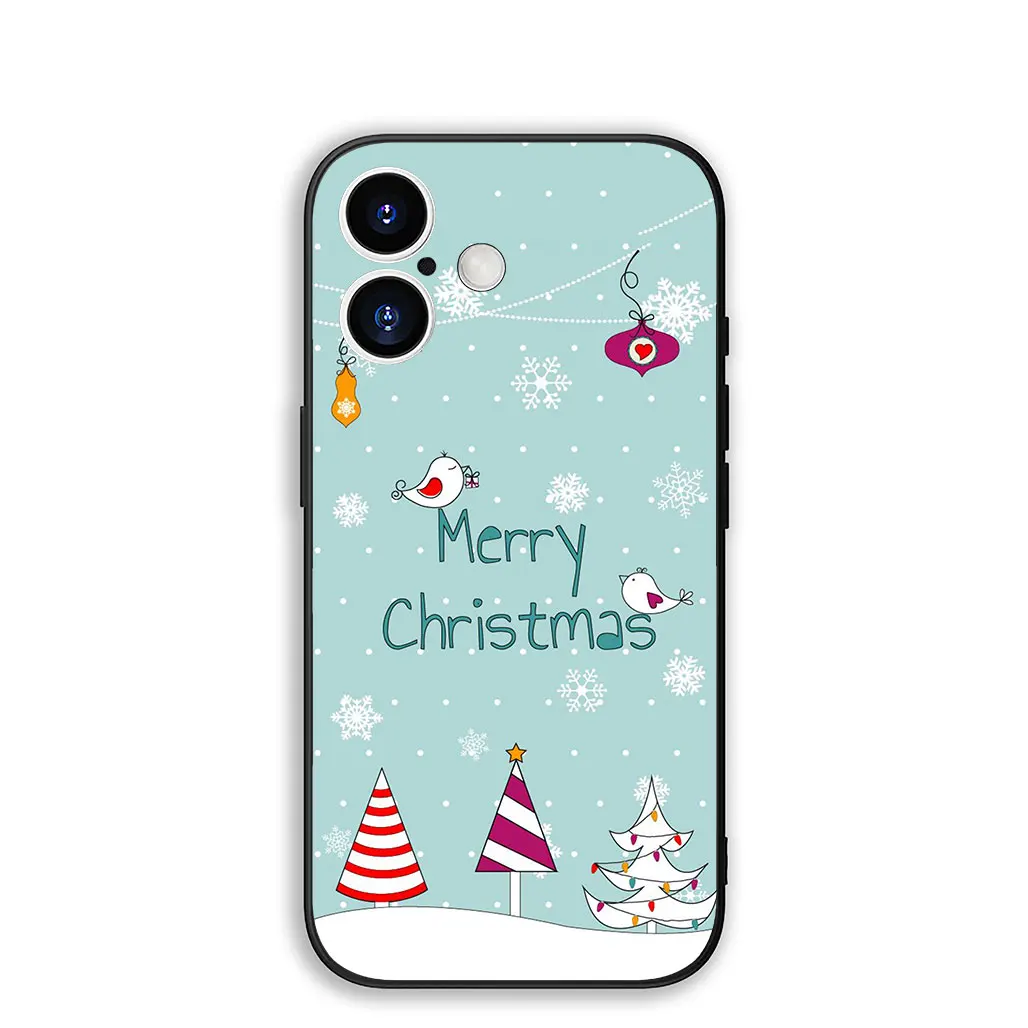 Festive Holiday Snowman & Christmas Tree Themed Phone Cover Case