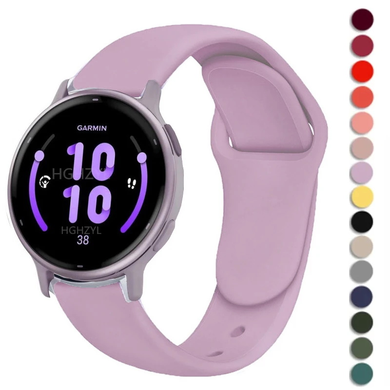 Silicone Watch Strap Garmin Vivoactive 5 4 4s 3 Venu 3 3s 2 plus Forerunner 245 Smartwatch Watchband Bracelet